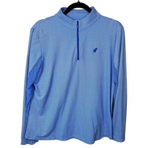 IBKUL Women’s Blue White Mini Check Golf Tennis  UPF50+ Long Sleeve Shirt Top XL